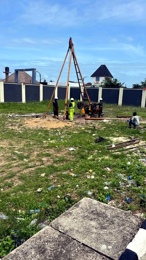 Soil testing rig at Eleko