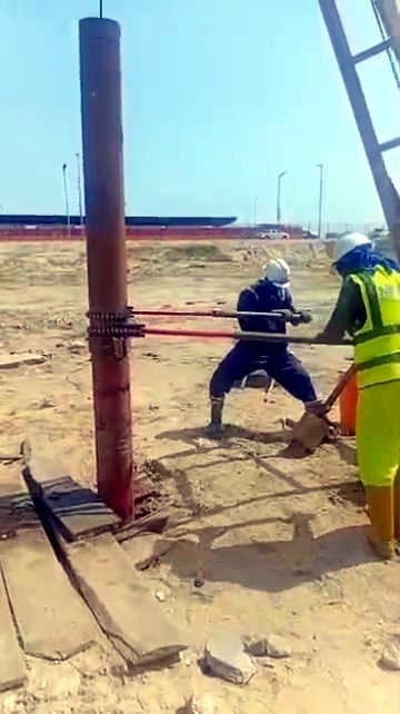 Soil testing at Trinity Avenue, Oniru